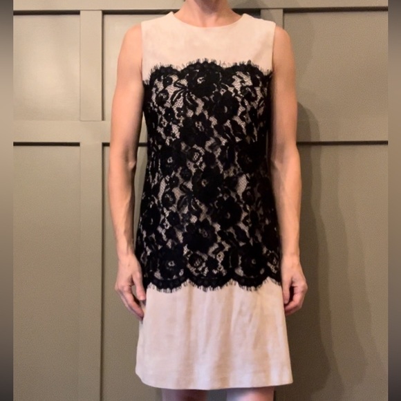 Calvin Klein Lace & Faux Suede Microsuede Dress Sleeveless Career Dress Size 4 - Picture 14 of 14